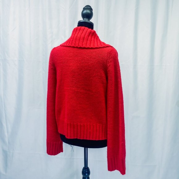 Women's Classy Knit Button Down Sweater INC Lipstick Red Light Jacket Small - Picture 5 of 12